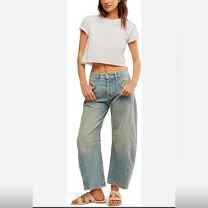 WE THE FREE PEOPLE GOOD LUCK MID RISE BARREL